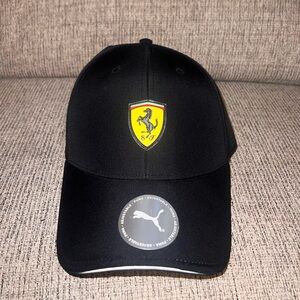 Puma Black Baseball Cap with Yellow Ferrari Shield
